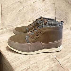 Men's Shoes Island Surf Size 9  Khaki Lace Up Boots High Top Fashion Sneakers